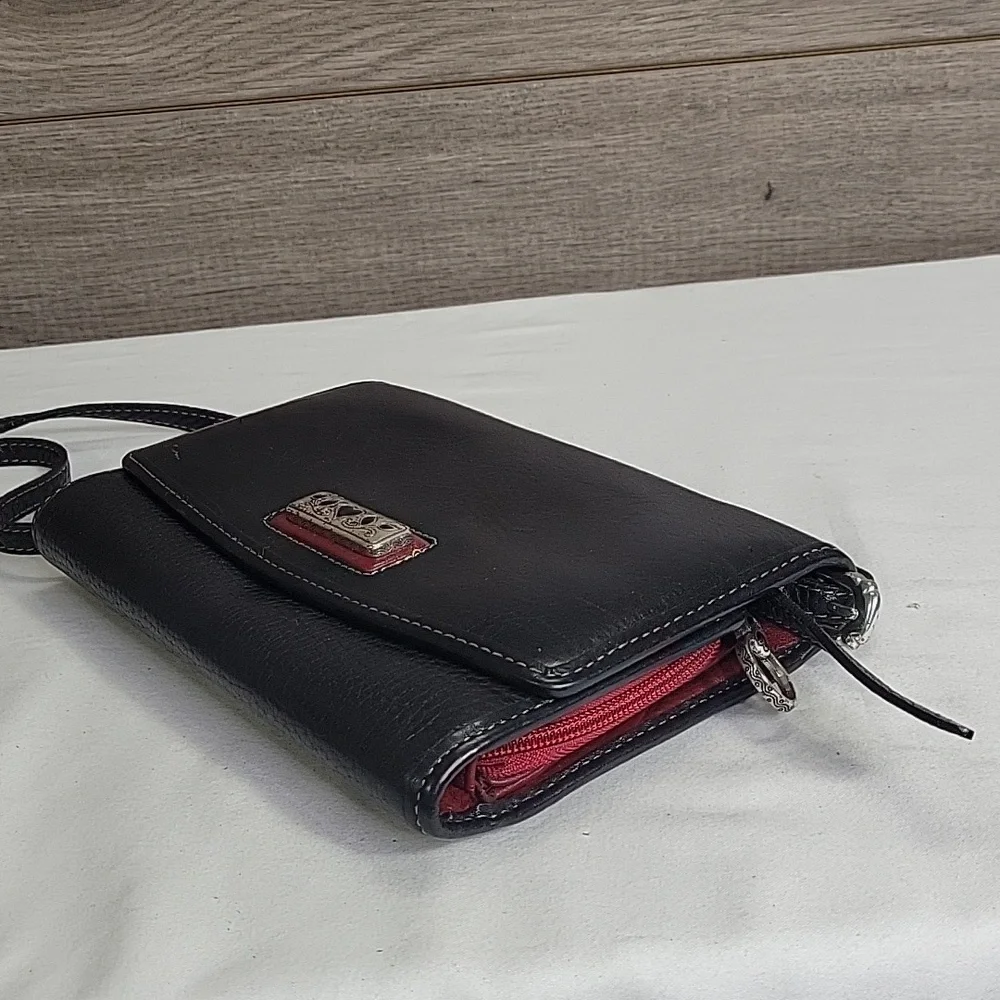 Brighton Black Leather Crossbody Bag